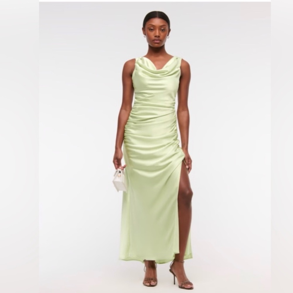 NWT Abercrombie & Fitch cowl neck draped maxi Dress S - Picture 2 of 10
